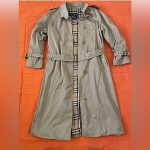Burberrys London Jacket Womens Beige Nova Check Long Trench Coat vintage